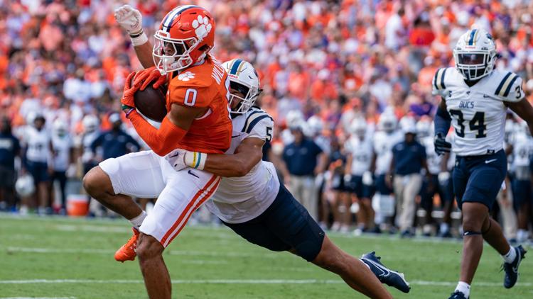 Clemson overcomes rocky first half to topple Charleston Southern 66 17