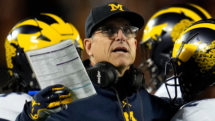 Coach Jim Harbaugh banned from 3 games over sign stealing allegations Michigan asks judge for stay