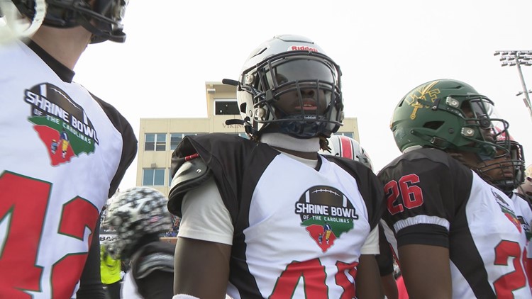 A dominating defense carries the South Carolina team to a 24 0 win over North Carolina in the Shrine Bowl