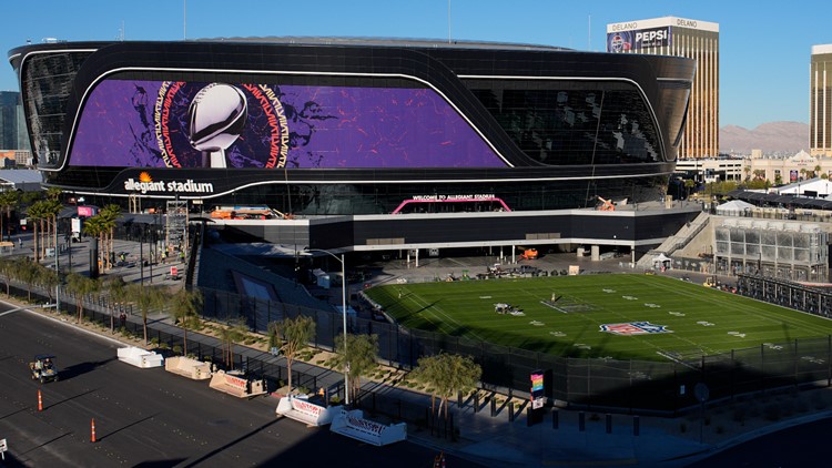 Allegiant Stadiums roll out field to be center stage during Super Bowl in Vegas