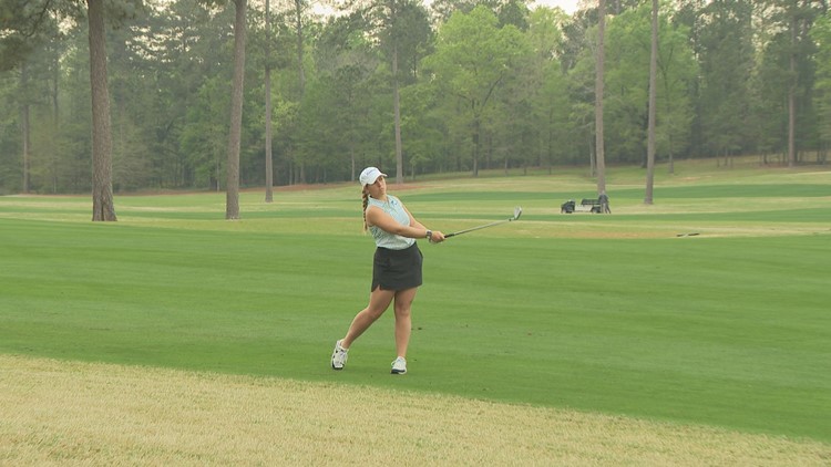 Jensen Castle gets ready for her third appearance in the Augusta National Womens Amateur