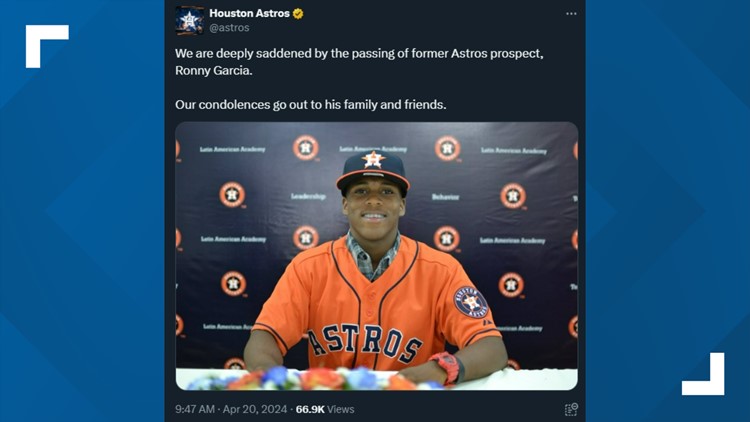 Former Astros prospect Ronny Garcia dies at 24 team announces