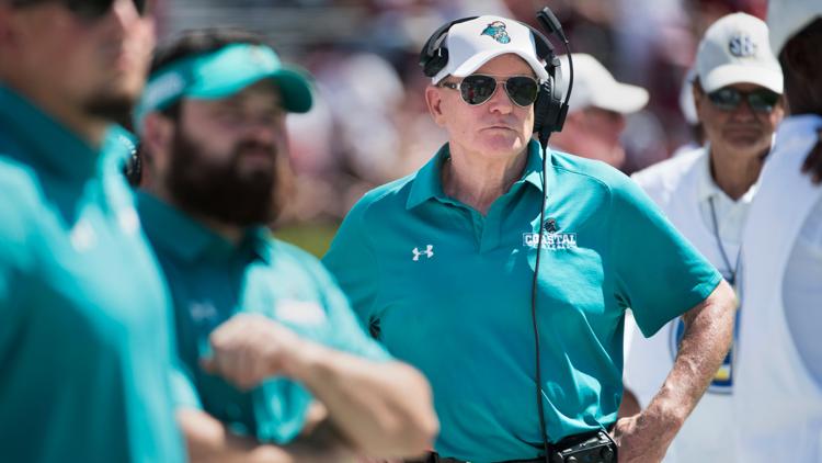 Coastal Carolina athletic director Matt Hogue ex football coach Joe Moglia changing roles