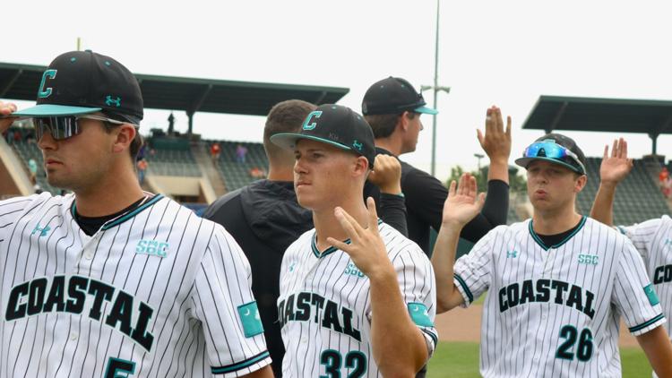 Coastal Carolina survives and advances t the regional final with a 6 5 win over High Point