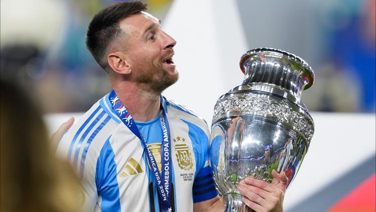 Argentina wins record 16th Copa America title beats Colombia 1 0 after Messi gets hurt