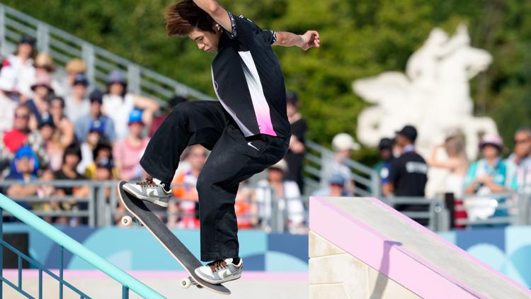 Gold medal winner in mens street skateboarding stuns crowd on final attempt