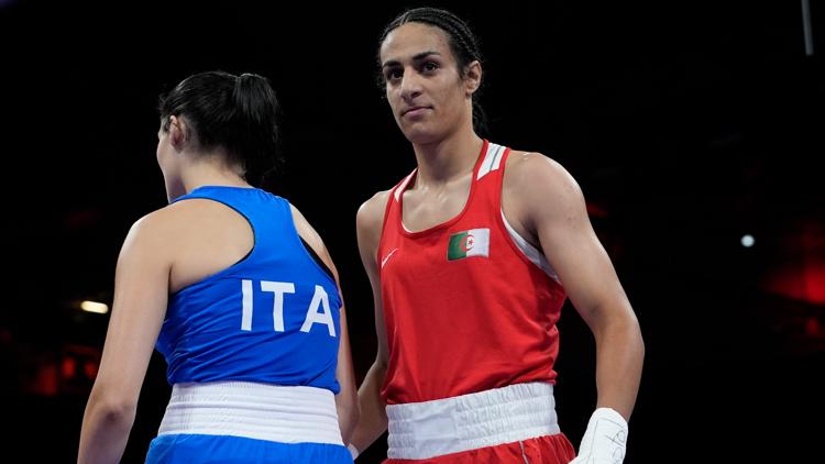 Opponent quits less than a minute into match against Imene Khelif boxer who had gender test issue