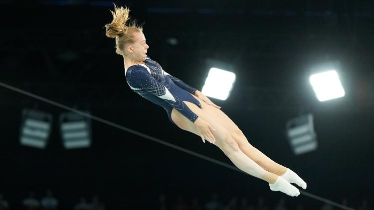 Belarus Viyaleta Bardzilouskaya wins the first medal by a neutral athlete at the Paris Olympics