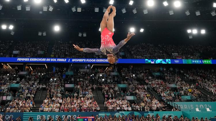 How did Simone Biles Jordan Chiles do in floor exercise finals