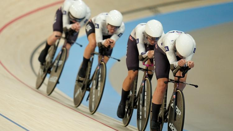 Track cycling US women deliver first ever gold win in team pursuit final