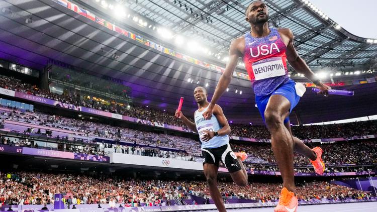 US holds off Botswana to win mens 4x400 relay at Paris Olympics