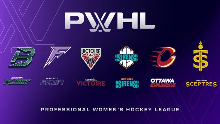 Here are the newly unveiled names and logos for the Professional Womens Hockey League teams