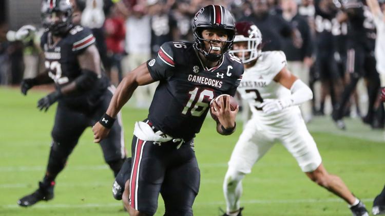 South Carolina runs over No 10 Texas AM 44 20 to finally beat an elite SEC team