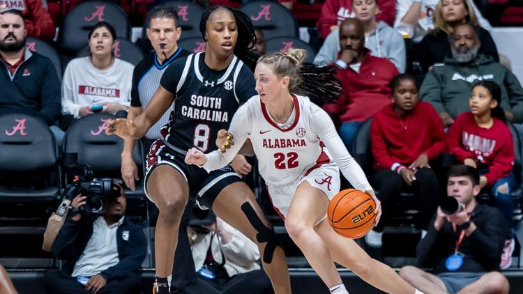 Joyce Edwards scores 21 points and No 2 South Carolina cruises past No 19 Alabama 76 58