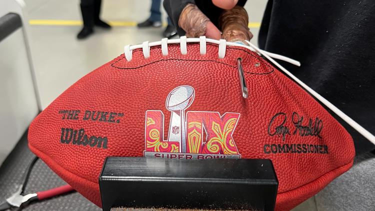 Super Bowl footballs are ready to go within hours of the matchup being set