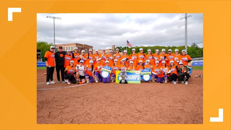 Kylee Johnsons two run homer in 7th rallies Clemson to 2 1 victory over Florida State for first ACC title