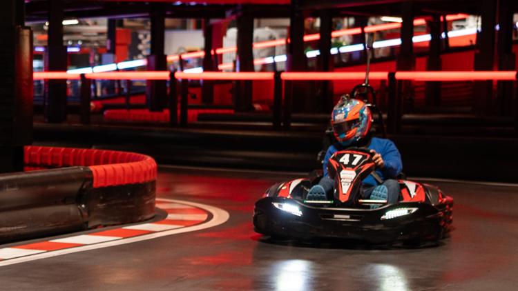 Stenhouse goes back to his go-kart racing roots at a facility which has set a world record