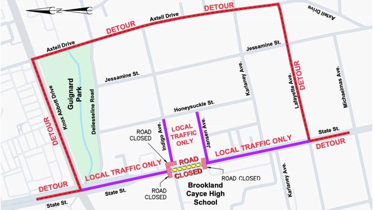 Cayce announces road closures related to Avenues Drainage Project