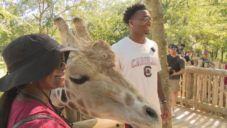 South Carolina football players hold community event in the most unique of settings