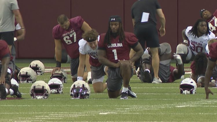 Day two of preseason camp for South Carolina finds Faison at practice
