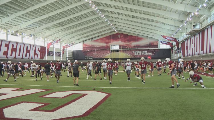 South Carolina begins preseason practice Faison cleared to practice