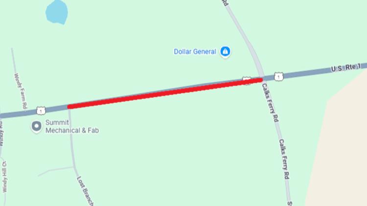 Collision shuts down all lanes on stretch of Hwy 1 in Lexington