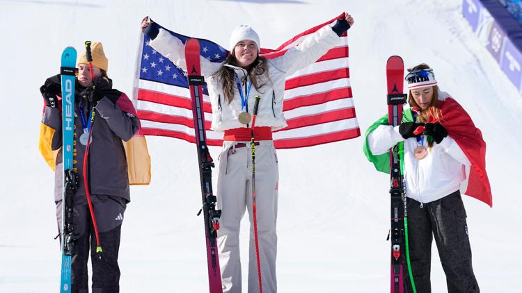 Breezy Johnson won a gold medal in downhill and then the medal broke