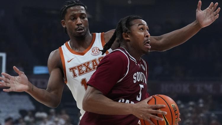 Meechie Johnson’s career high 35 points isn’t enough as Carolina falls to Texas 84-75
