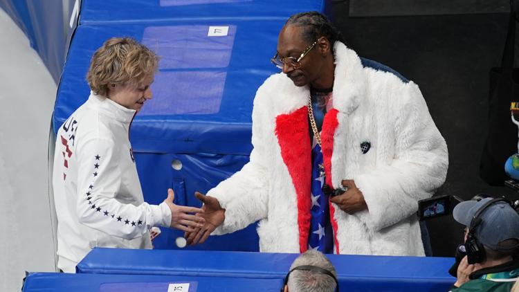 Honorary coach Snoop Dogg arrives at the Winter Olympics