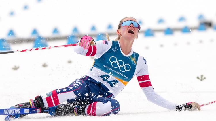Jessie Diggins raced in the womens cross country 10km with bruised ribs Heres how she did