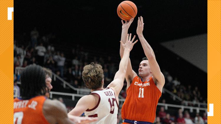 Nick Davidson scores 16 points grabs seven rebounds as No 20 Clemson holds off Stanford 66 64