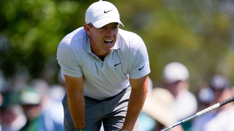 Rory McIlroy stumbles at the Masters and now shares the lead with Cameron Young