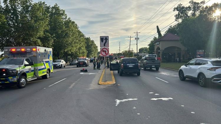 Bicyclist arrested after crash blocks lanes on Sunset Boulevard