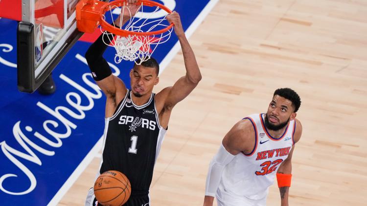 Victor Wembanyama carries Spurs to 115 111 win that cuts Knicks NBA Finals lead to 2 1