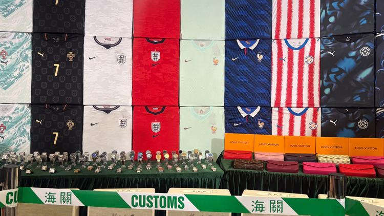 Hours before World Cup starts Hong Kong customs announces seizure of $20m in fake merch bound for North America
