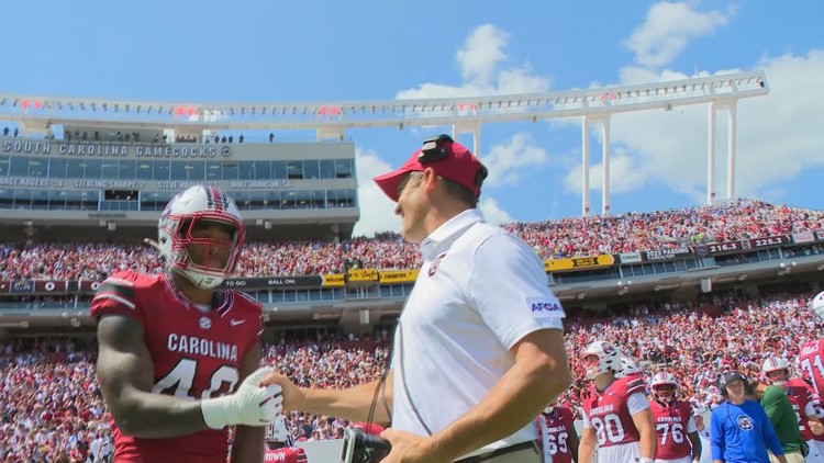 South Carolina dominates Kent State 57 0 first shutout for Beamer since his first game as head coach